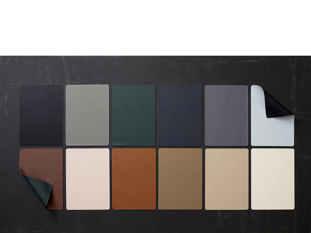 Bitz Leatherlook Placemats 4 stuks - Zwart/Grijs