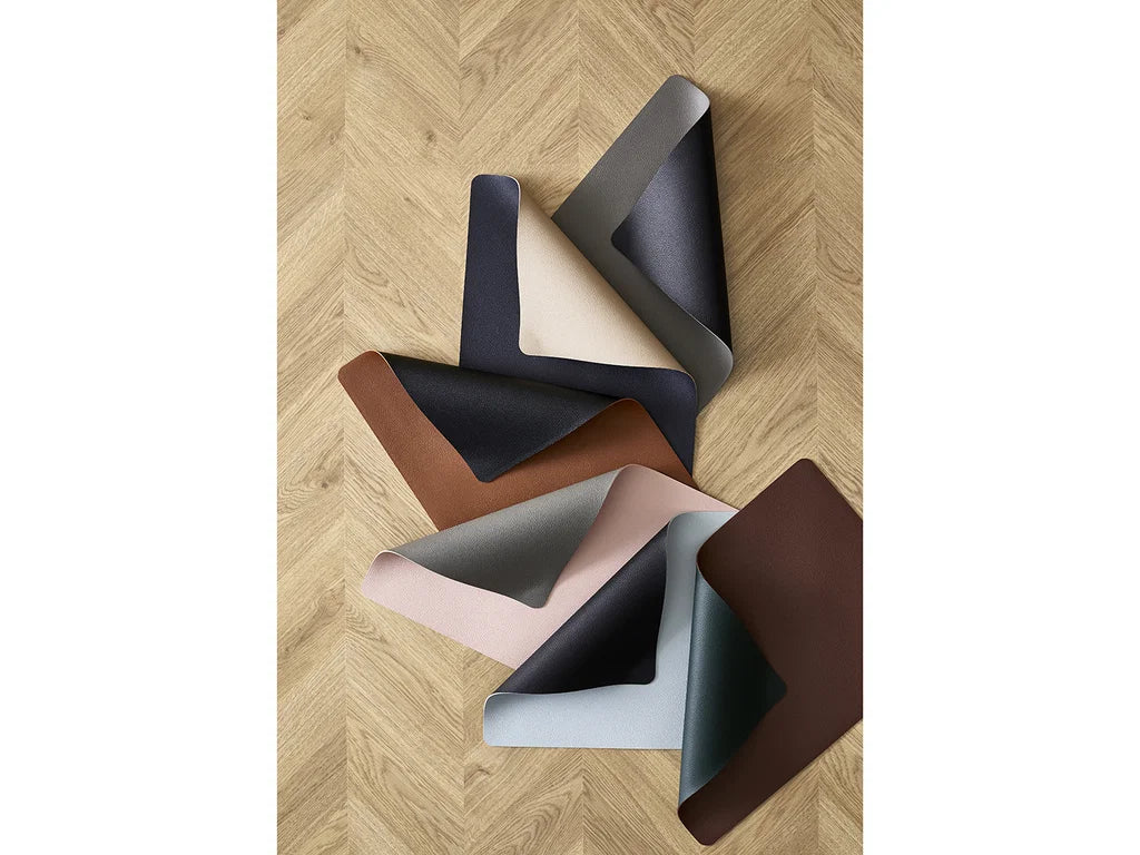 Bitz Leatherlook Placemats 4 stuks - Blauw/Zand