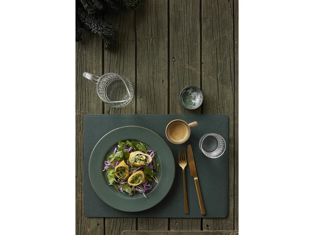 Bitz Leatherlook Placemats 4 stuks - Donkergroen/Bruin