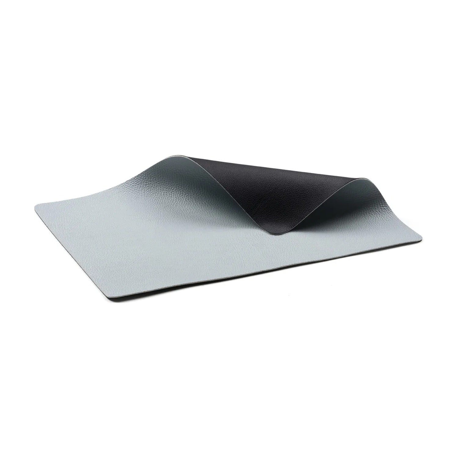 Bitz Leatherlook Placemats 4 stuks - Zwart/Lichtblauw op witte achtergrond