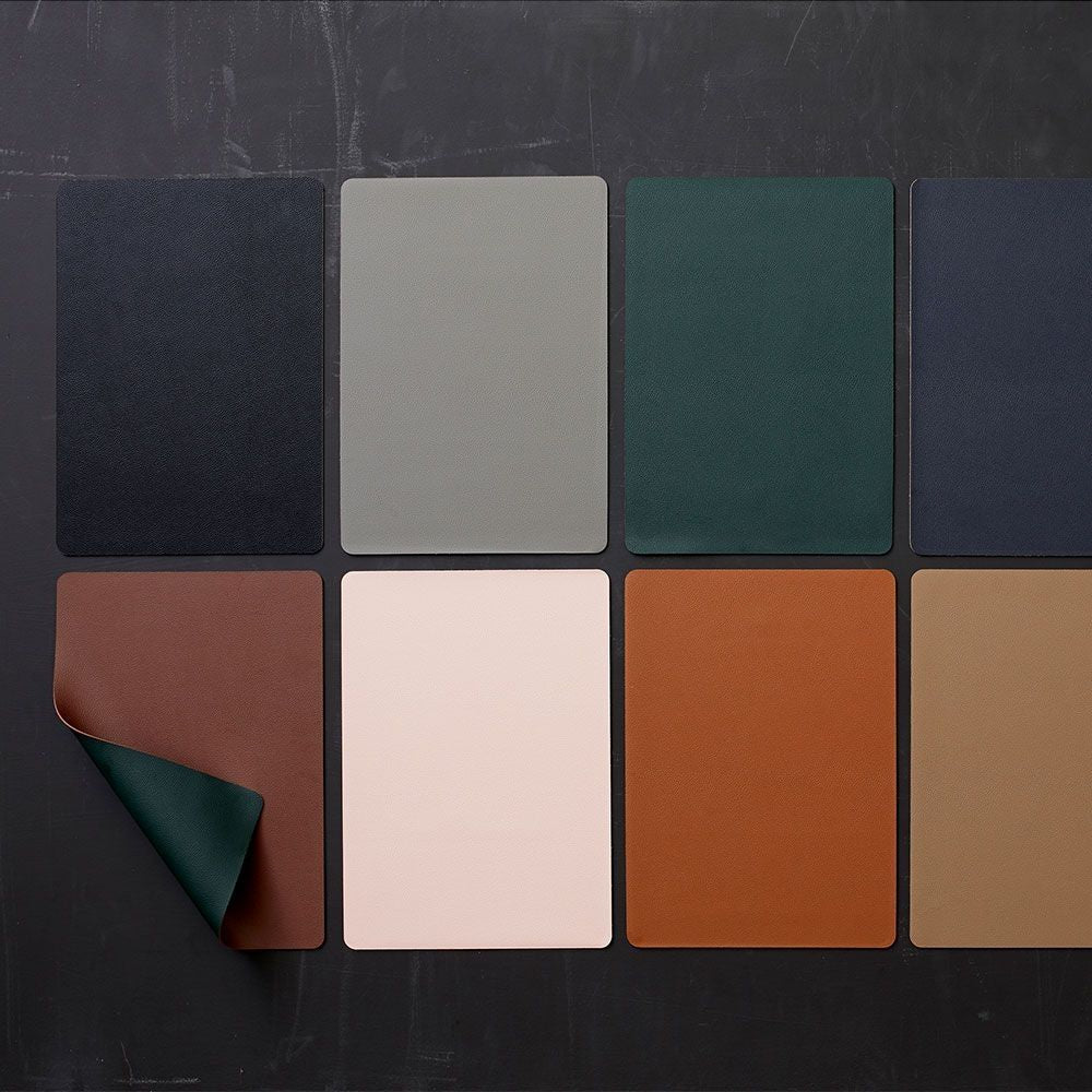 Bitz Leatherlook Placemats 4 stuks - Roze/Grijs