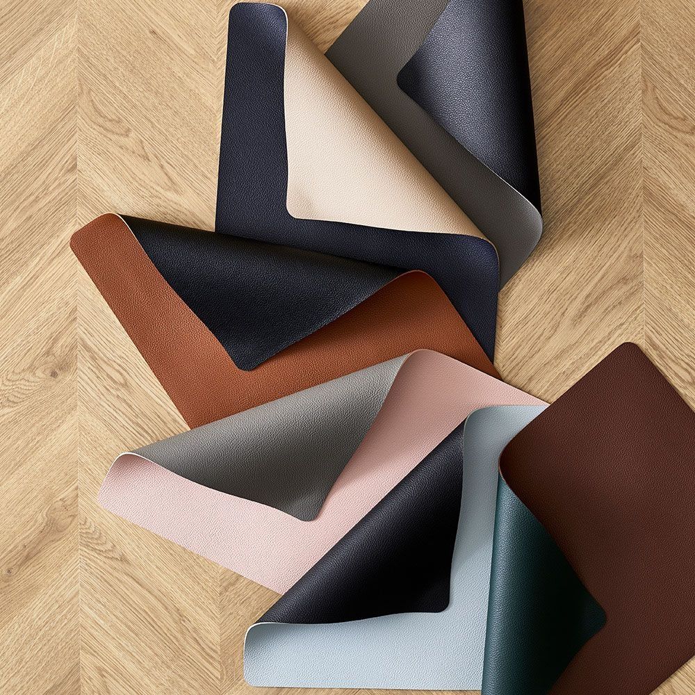 Bitz Leatherlook Placemats 4 stuks - Roze/Grijs