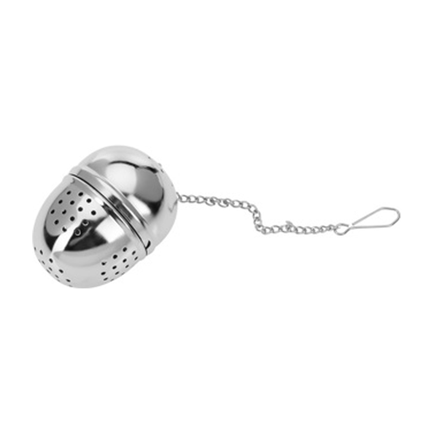 Westmark Teatime Ovaal Thee-ei, zilver, RVS thee-ei met kettinkje en geperforeerd ovaal bolletje
