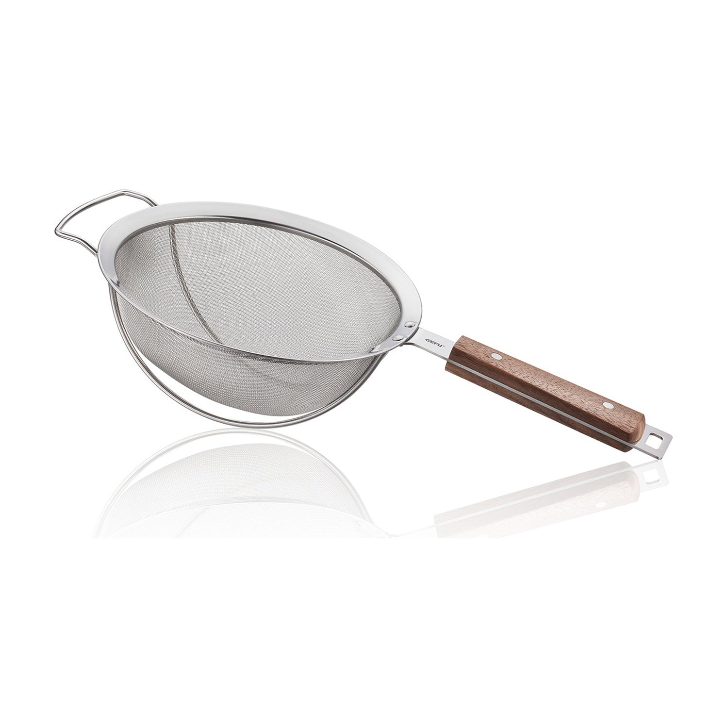 GEFU Zeef Madero RVS/Hout - 16 cm op witte achtergrond