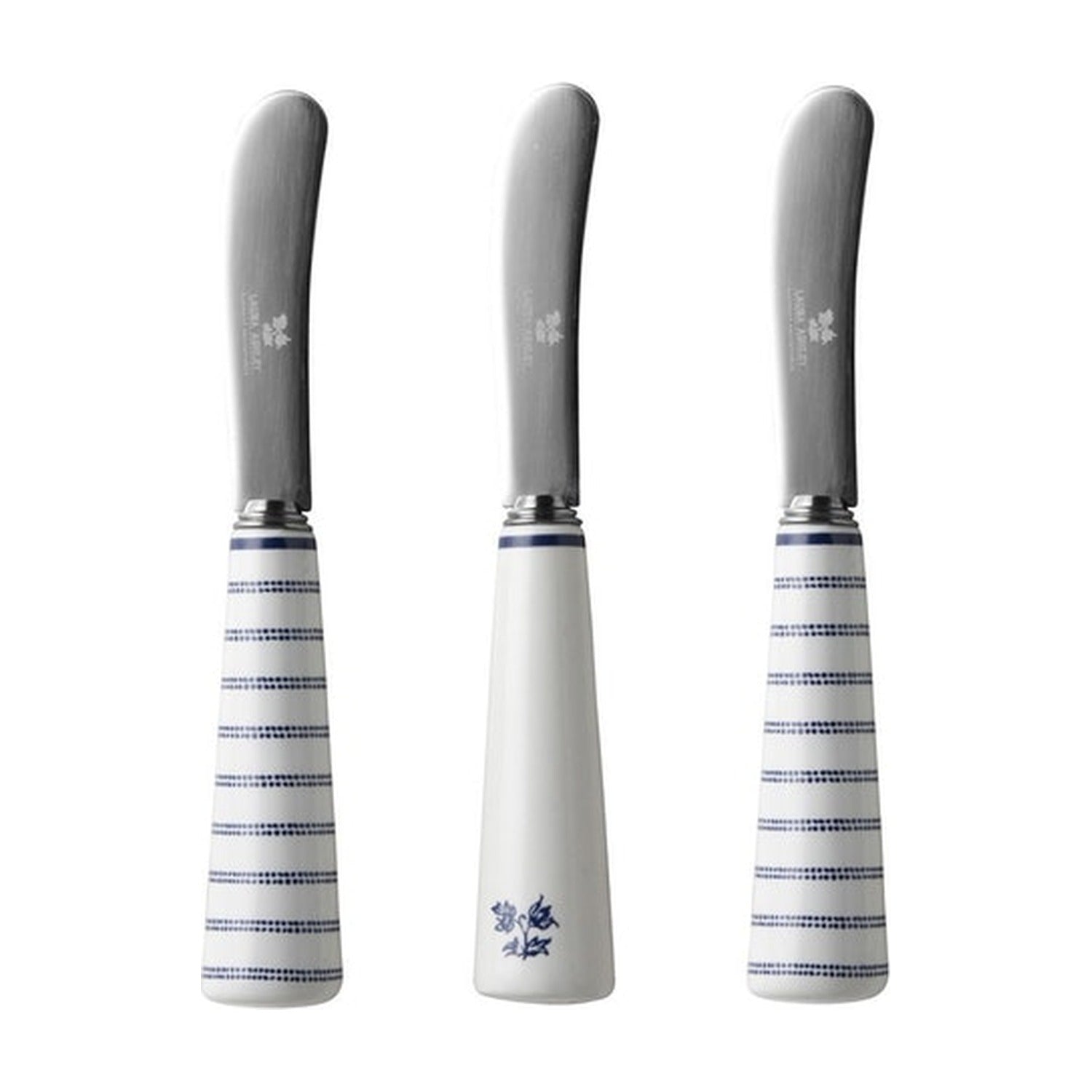 Laura Ashley Botermessen Giftset Candy Stripe - 3 stuks op witte achtergrond