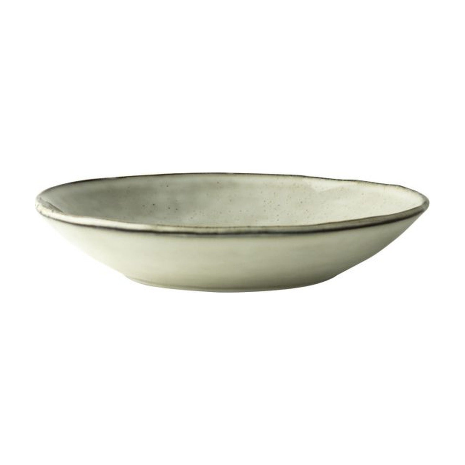 Dutch Rose Organic Diep Bord Crème - 23,5 cm op witte achtergrond