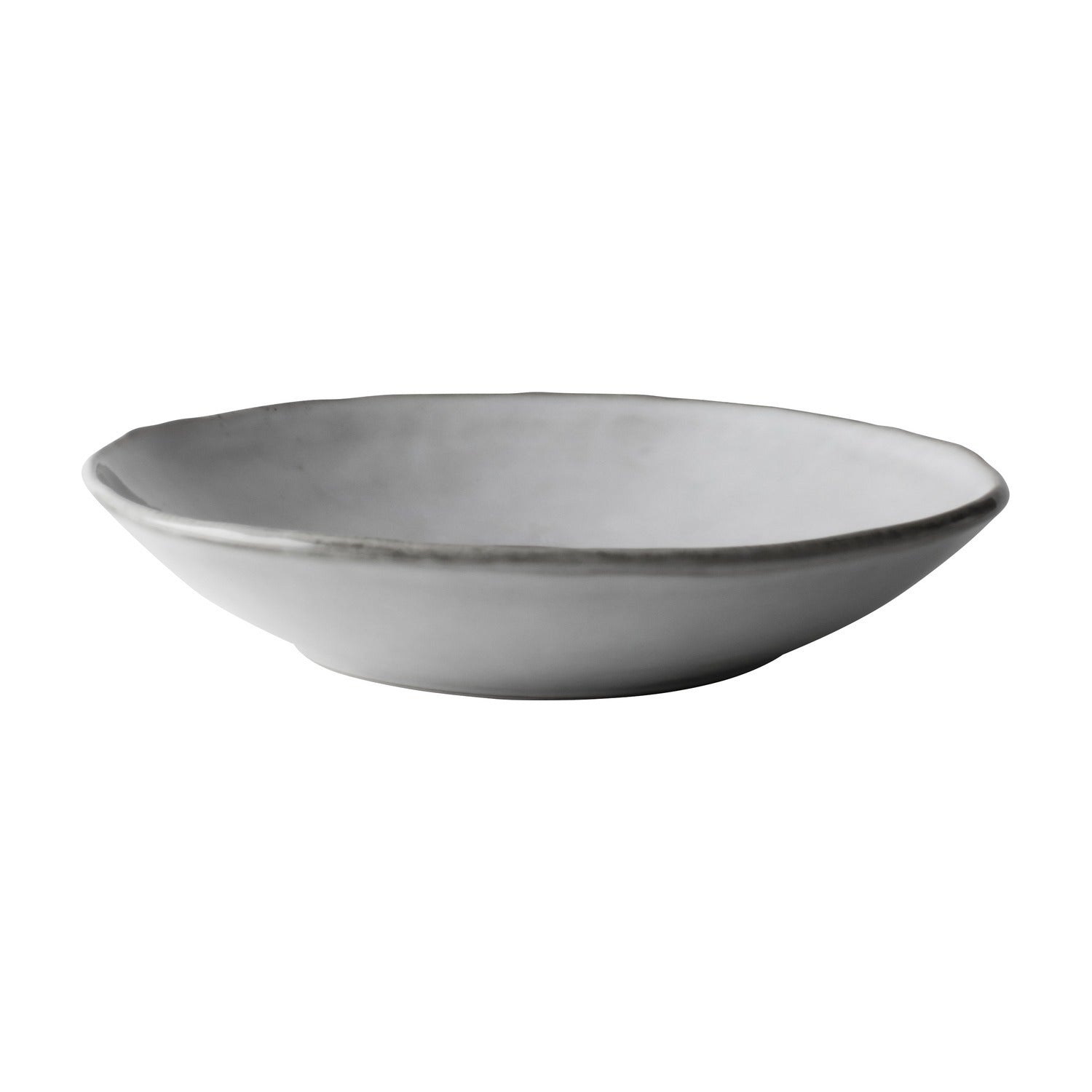 Dutch Rose Organic Diep Bord Grijs - 23,5 cm op witte achtergrond