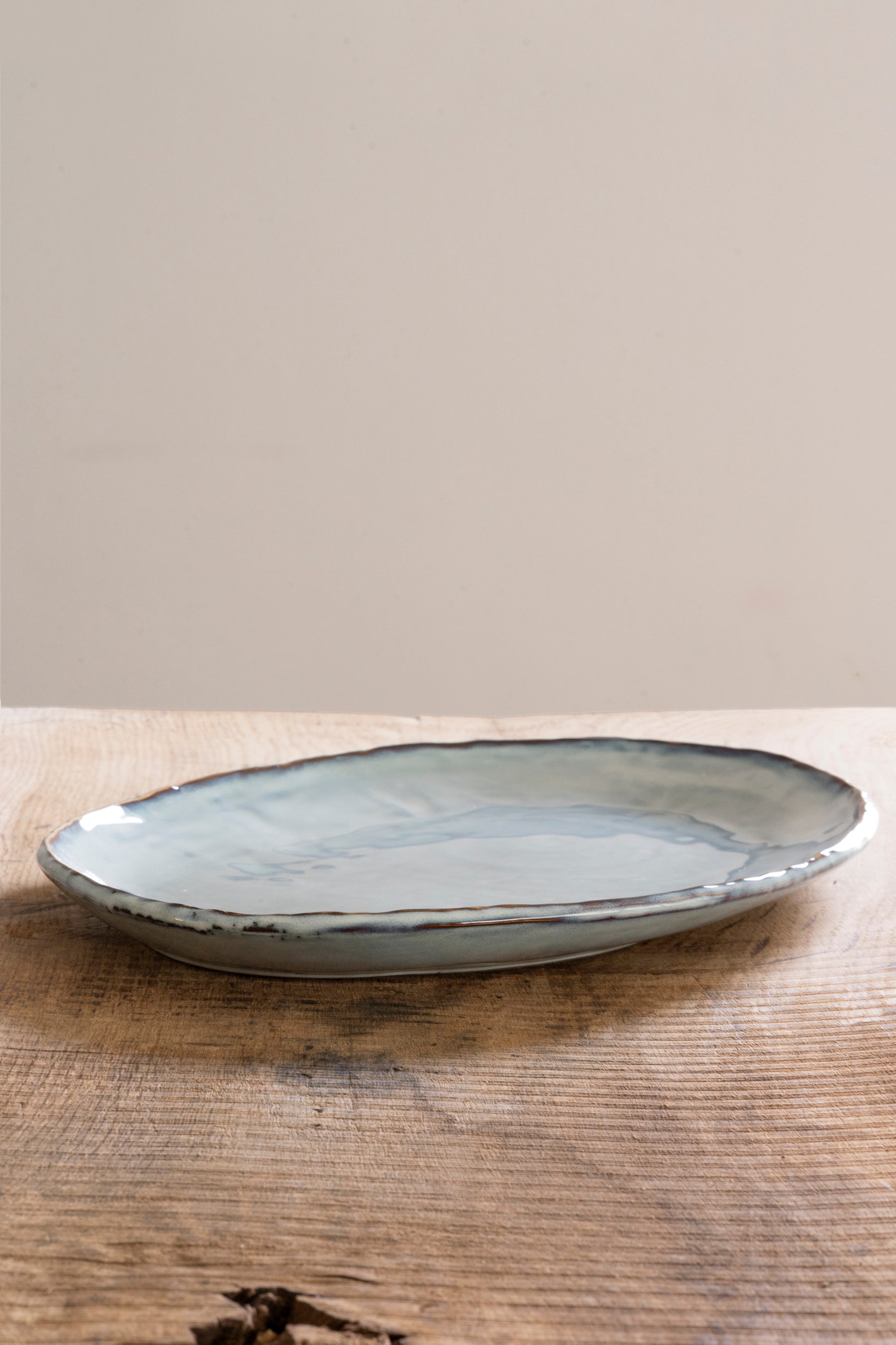 Dutch Rose Organic Serveerschaal Ovaal Blauw - 40 x 28 cm