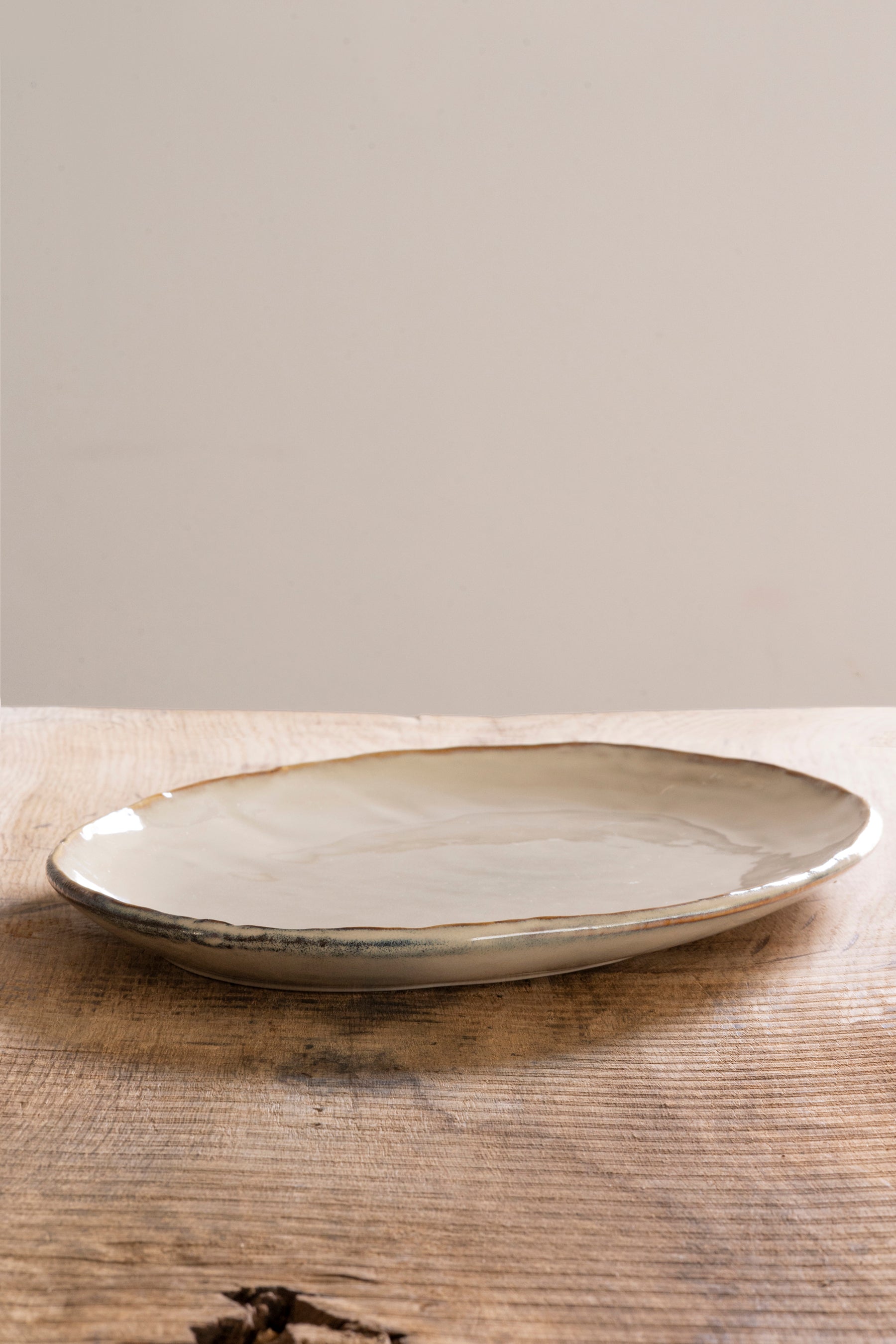 Dutch Rose Organic Serveerschaal Ovaal Crème - 40 x 28 cm