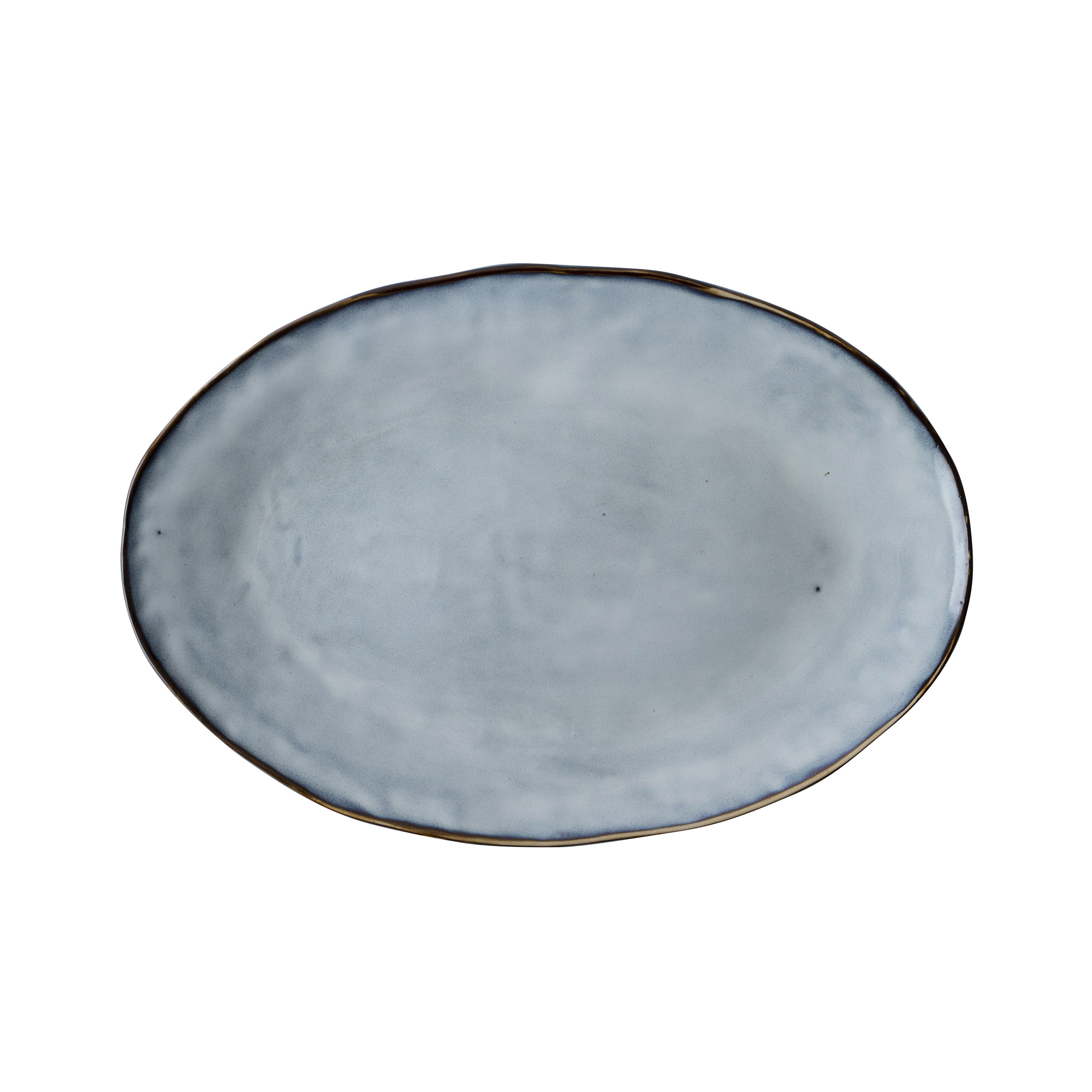 Dutch Rose Organic Serveerschaal Ovaal Blauw - 34 x 23 cm