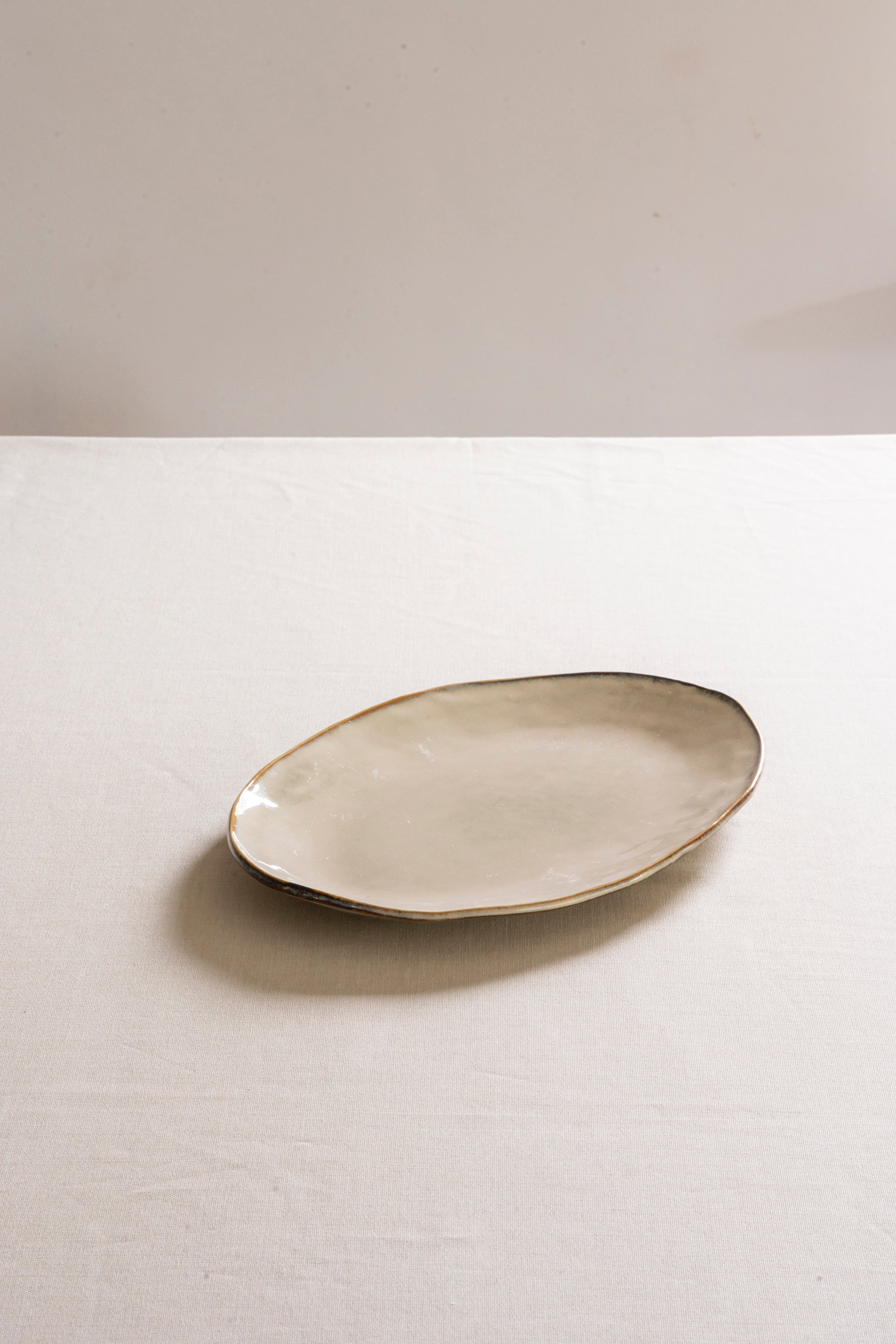 Dutch Rose Organic Serveerschaal Ovaal Crème - 34 x 23 cm