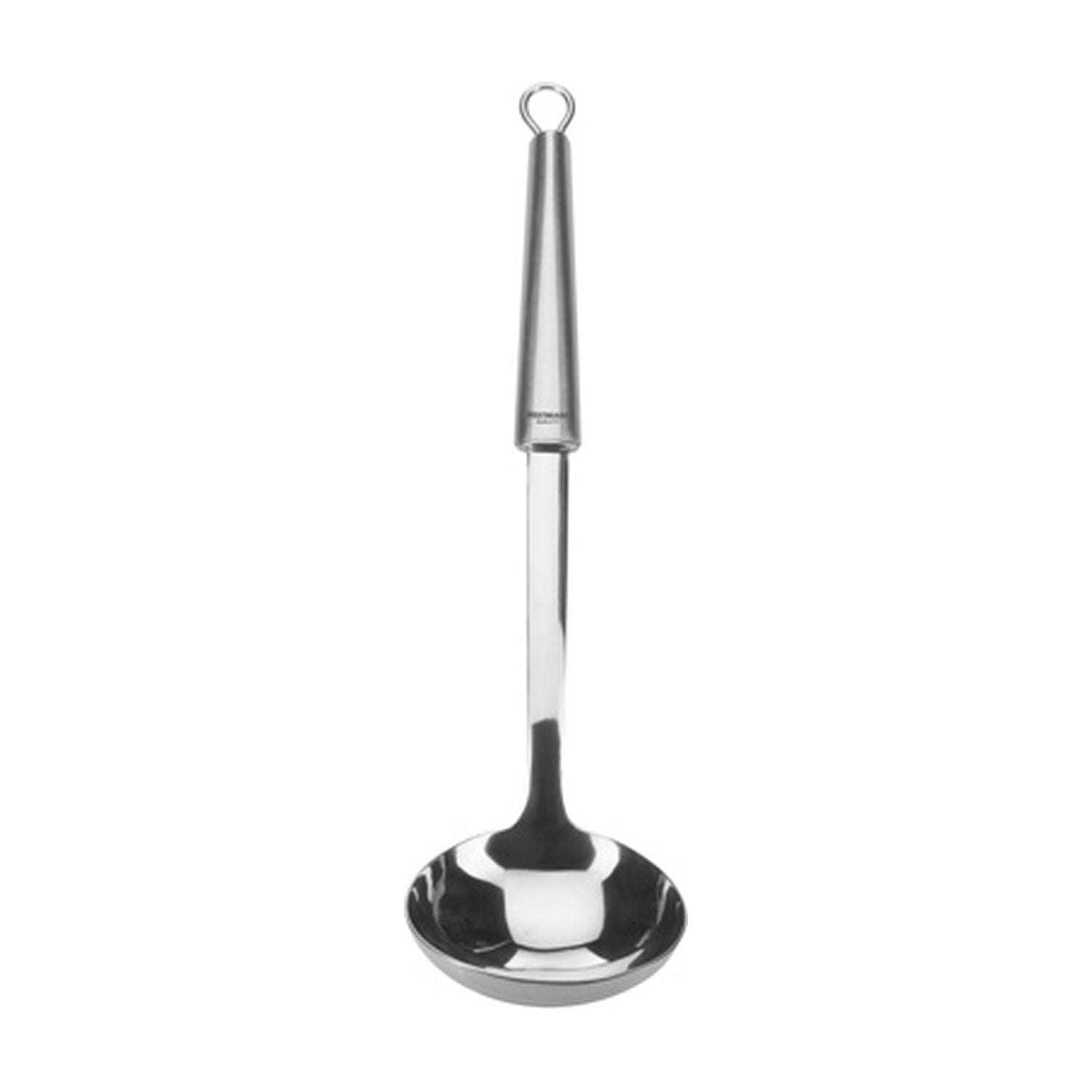 Westmark Glory Soeplepel, zilver, rechtop full productbeeld van de RVS lepel met ovale hanglus aan het handvat