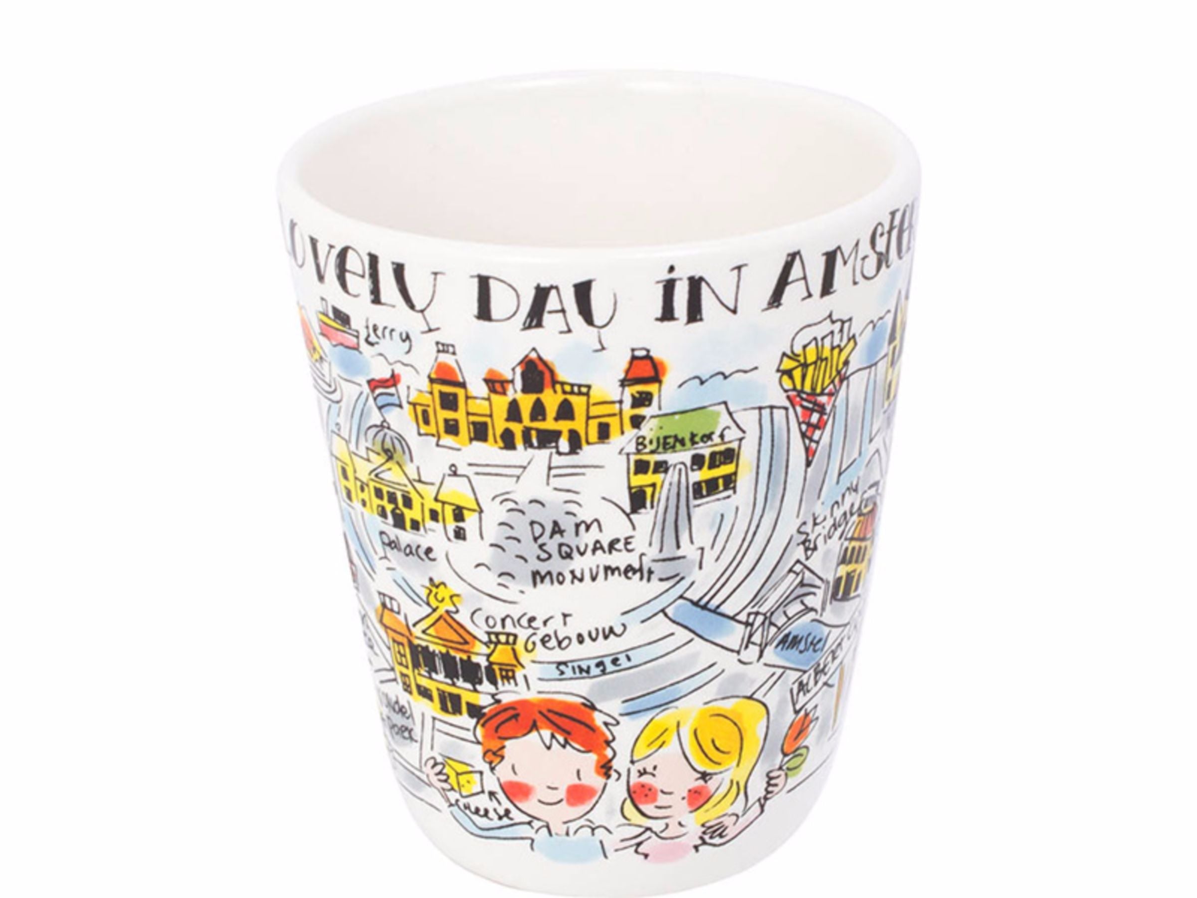 Blond Amsterdam Beker City Amsterdam - 350 ml, andere hoek, dessin volledig zichtbaar