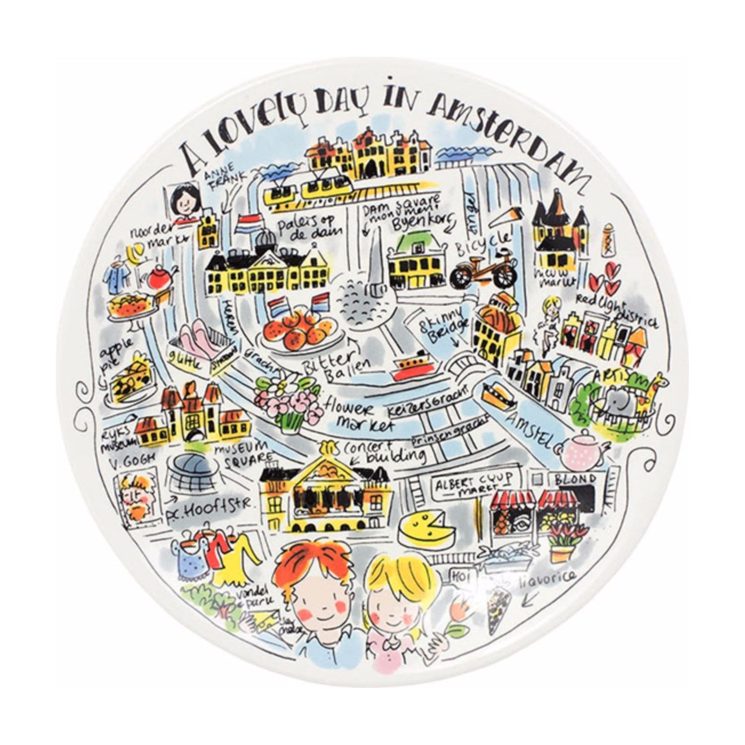 Blond Amsterdam Bord City Amsterdam - 22 cm op witte achtergrond