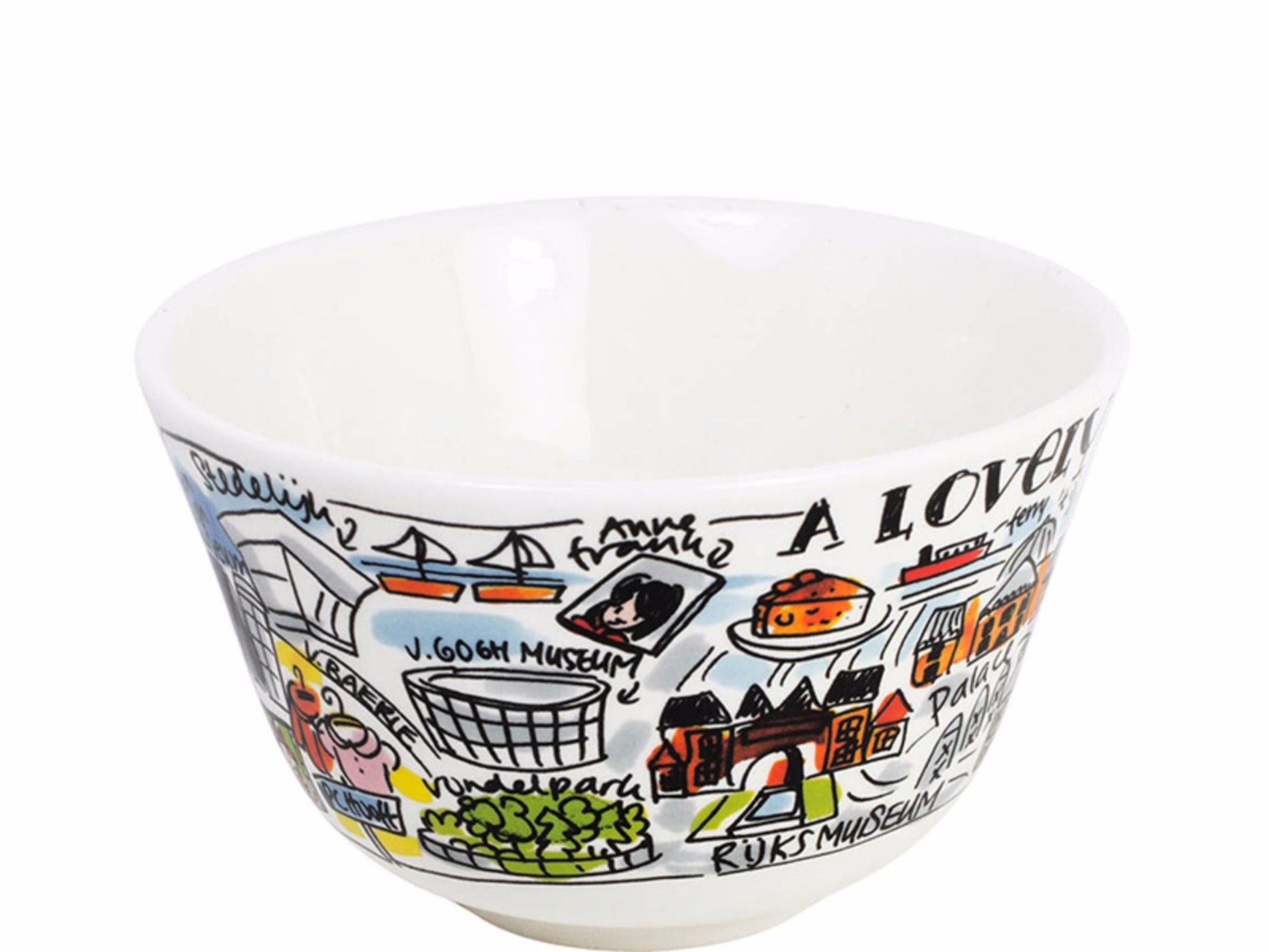 Blond Amsterdam Kom City Amsterdam - 14 cm, zijaanzicht met dessin