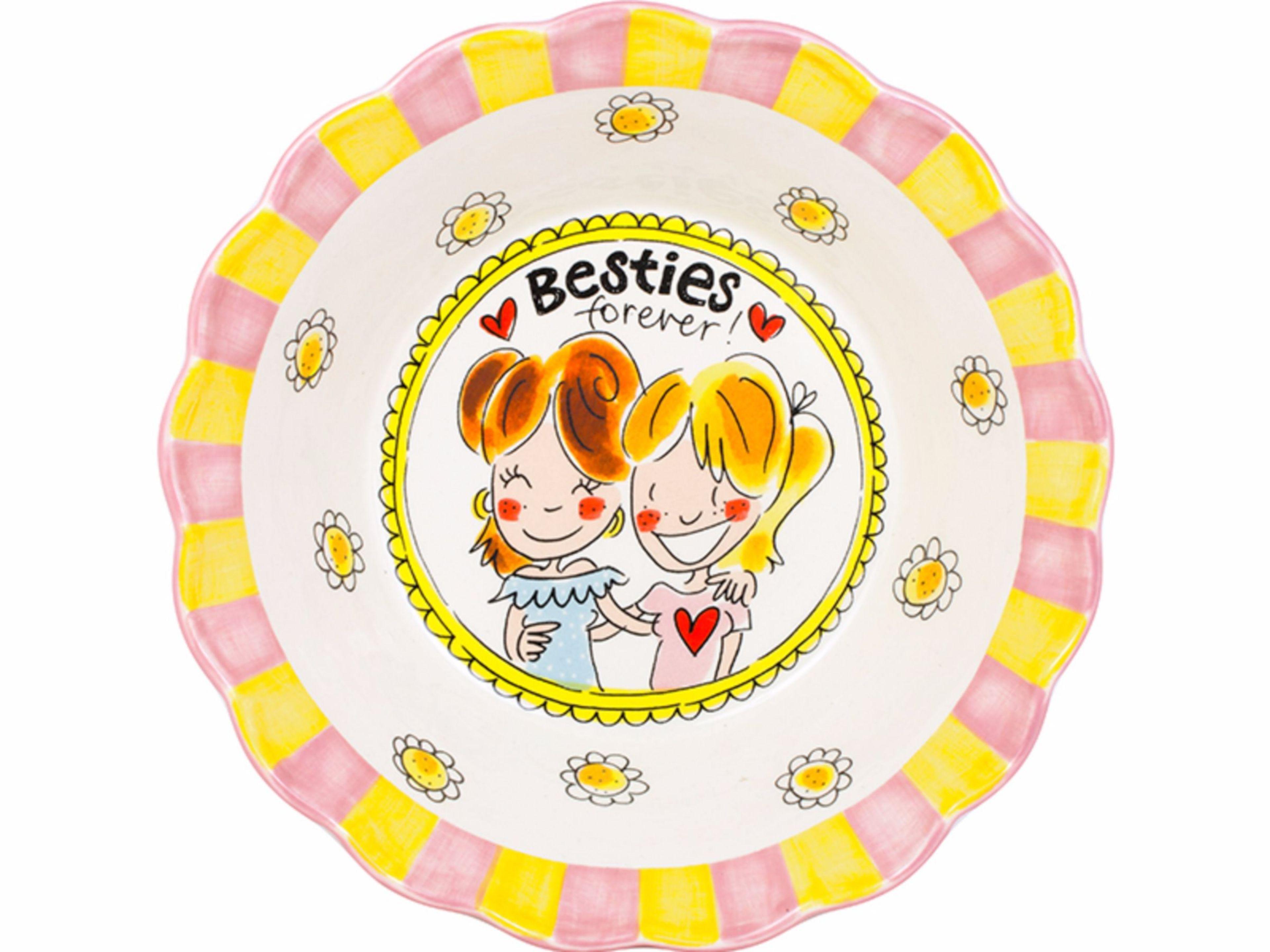 Blond Amsterdam Even Bijkletsen Schaal Besties Forever - 23,5 cm op witte achtergrond