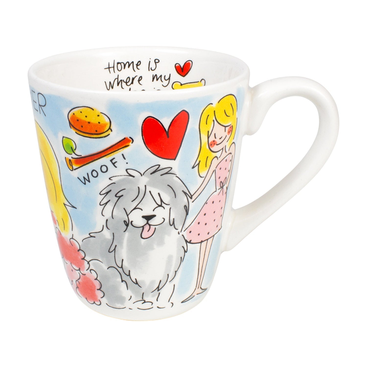 Blond Amsterdam Dieren Beker Dog Lover - 350 ml op witte achtergrond