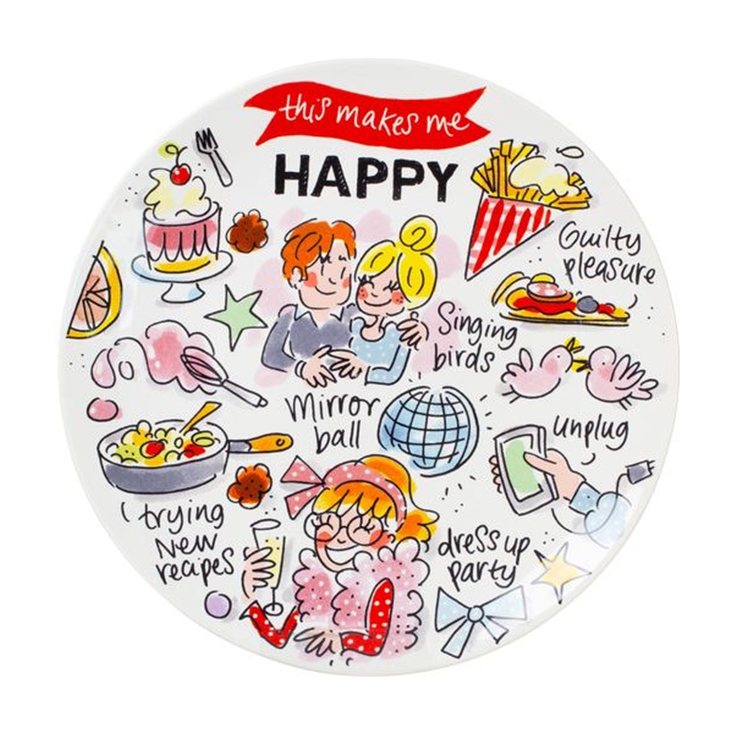 Blond Amsterdam Happy Bord - 18 cm op witte achtergrond