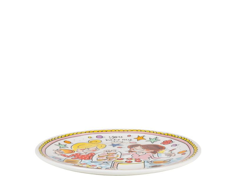Blond Amsterdam Even Bijkletsen Bord Roze - 18 cm, zijaanzicht
