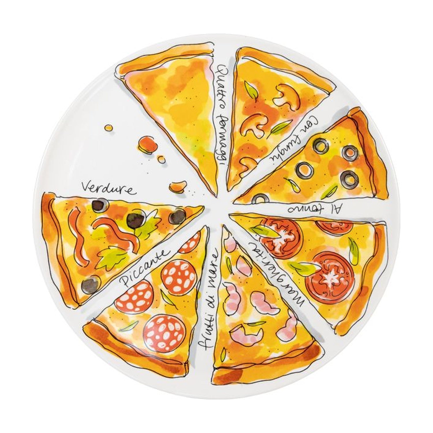 Blond Amsterdam Pizza Sharing Bord Slices - 31 cm op witte achtergrond
