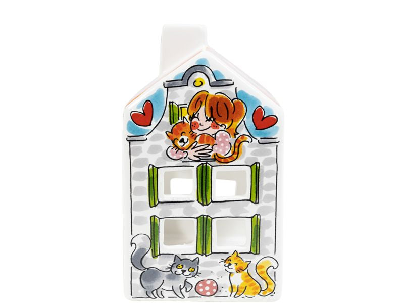 Blond Amsterdam Lichthuisje Cat Lover met de tekst 'Home is where my cat is'