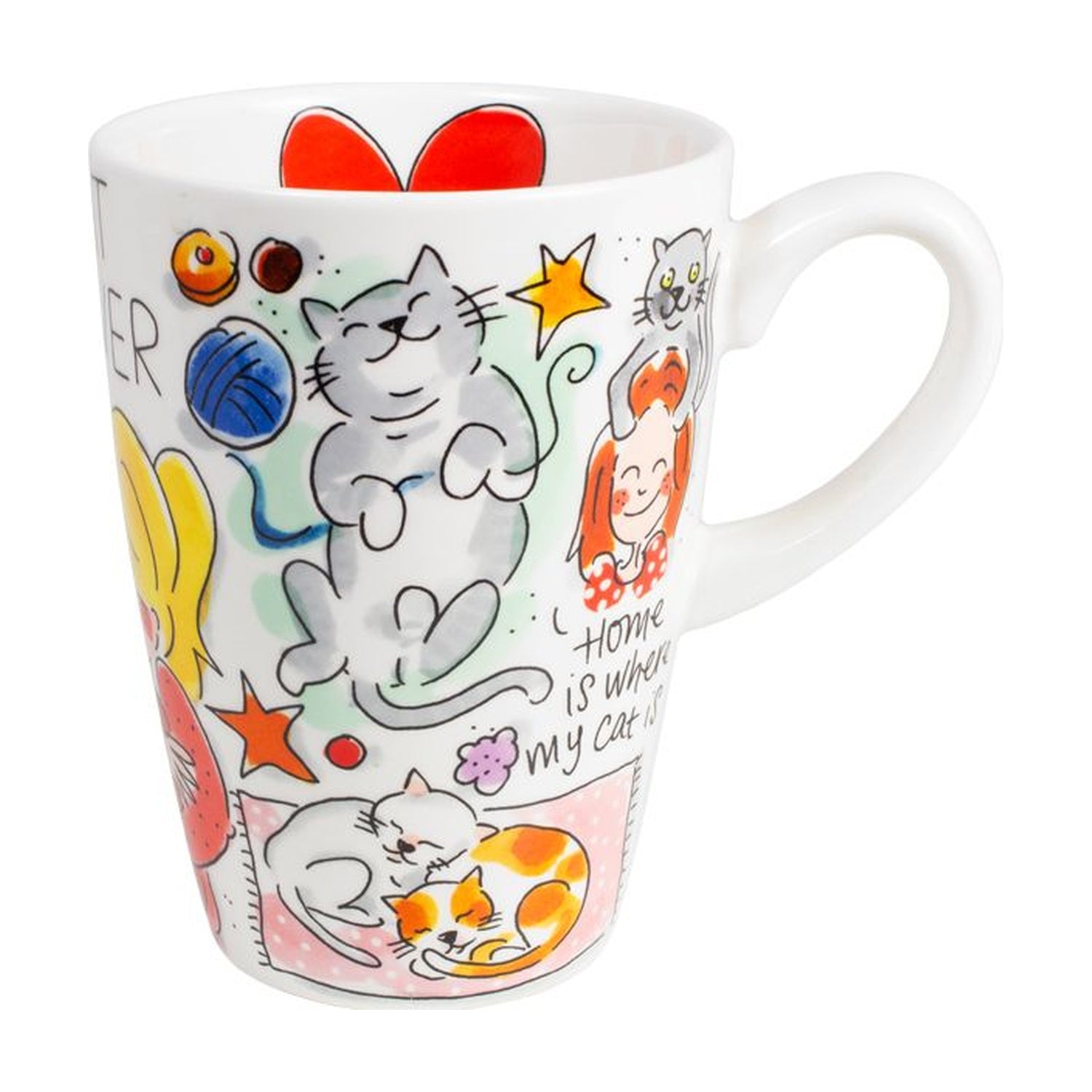 Blond Amsterdam Dieren XL Beker Cat Lover - 500 ml op witte achtergrond
