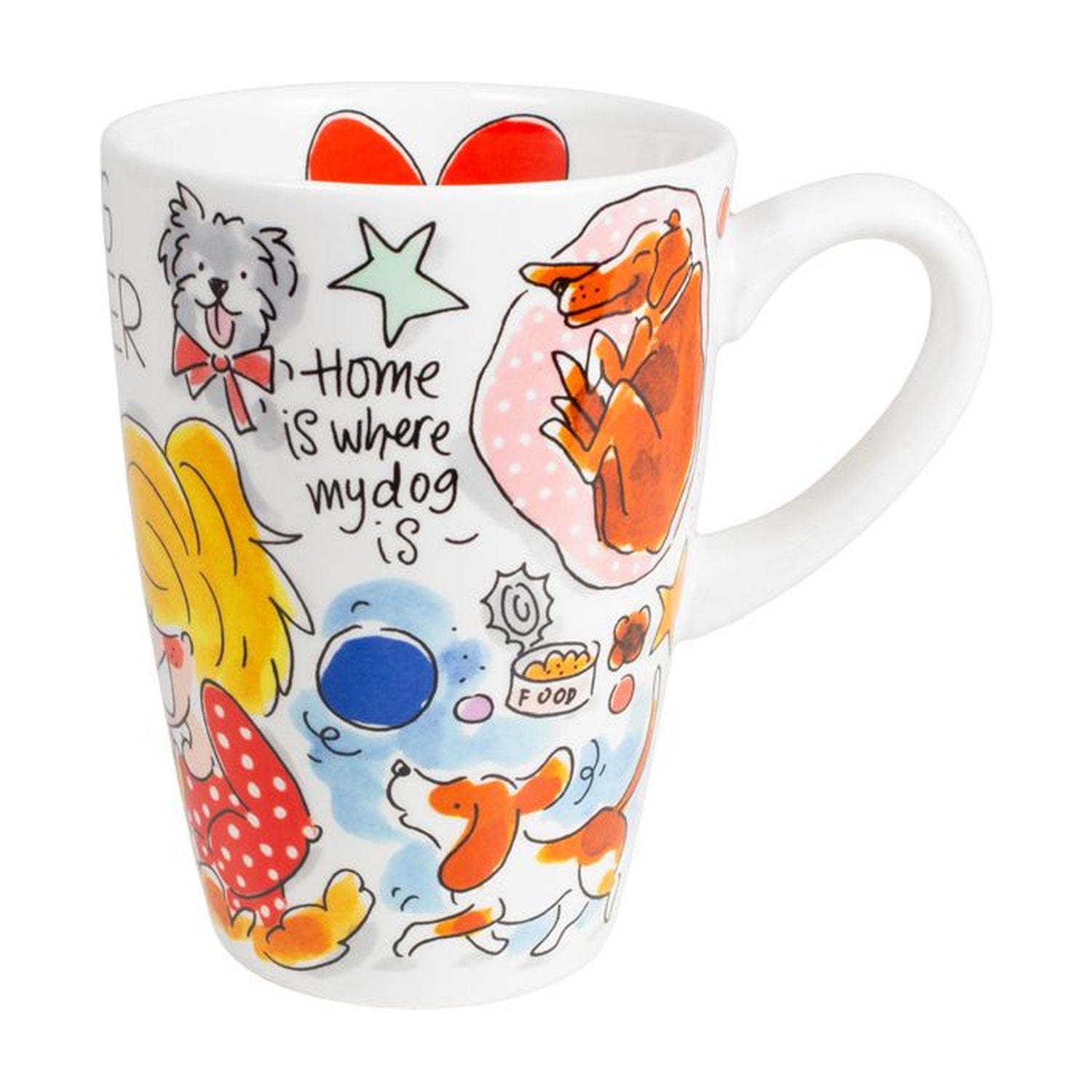 Blond Amsterdam Dieren XL Beker Dog Lover - 500 ml op witte achtergrond