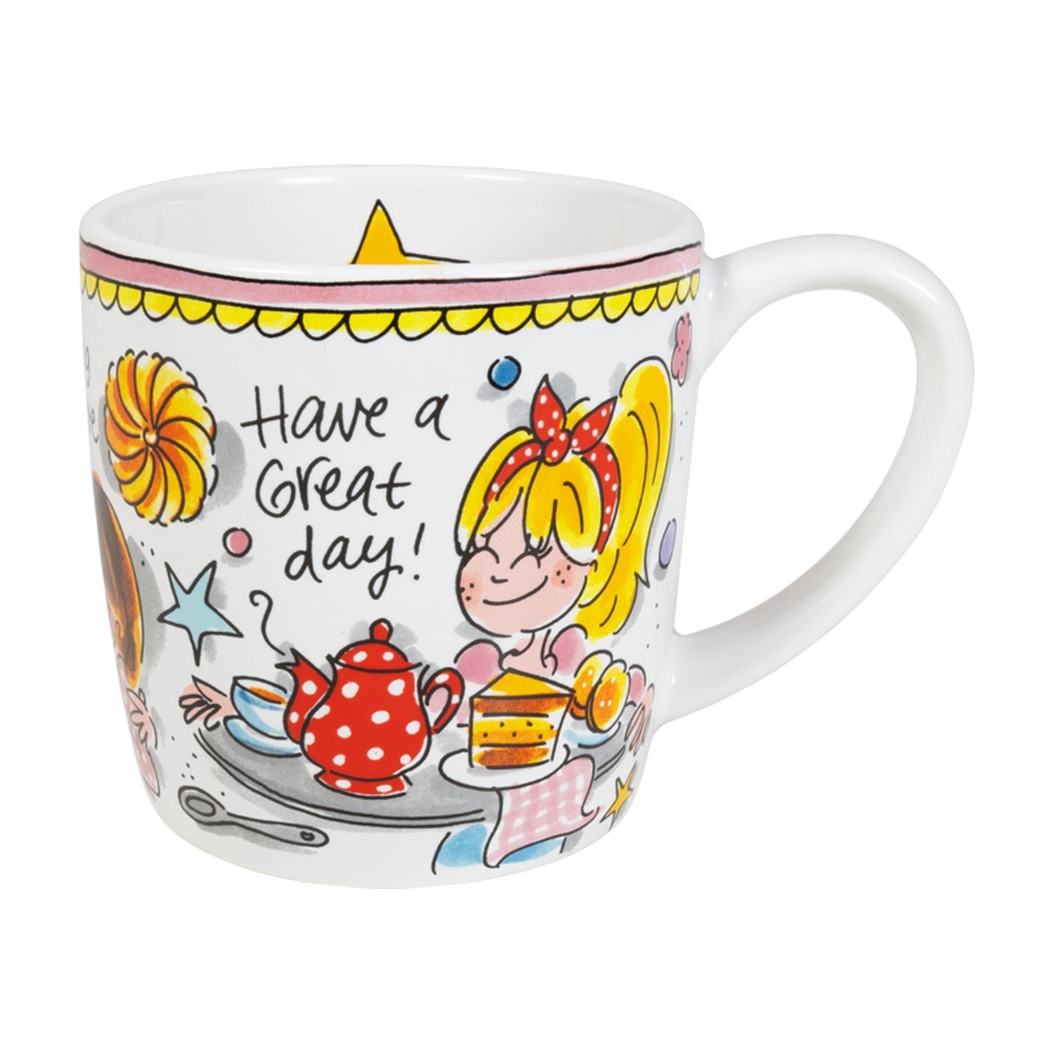 Blond Amsterdam Even Bijkletsen Cappuccino Mok Big Love - 500 ml op witte achtergrond