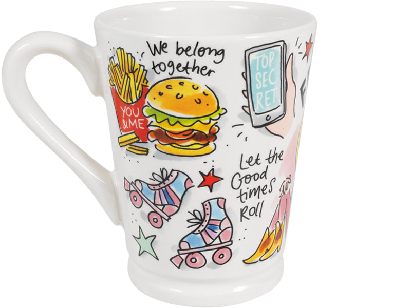Blond Amsterdam Mazagran mok Best Friend met hamburger, friet en tekst we belong together
