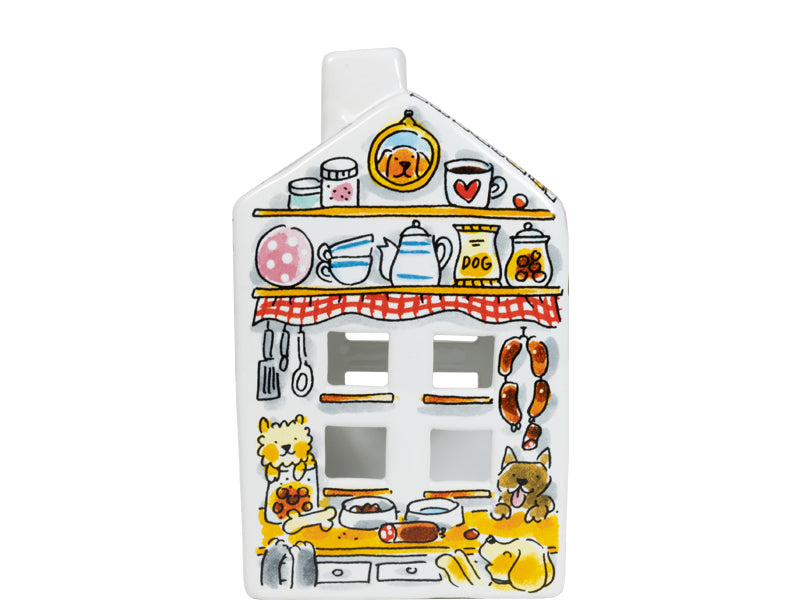 Blond Amsterdam Lichthuisje Dog met vrolijke hondenillustraties