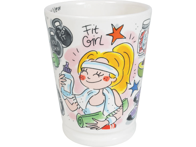 Blond Amsterdam Mazagran Mok Fit Girl - 500 ml op witte achtergrond