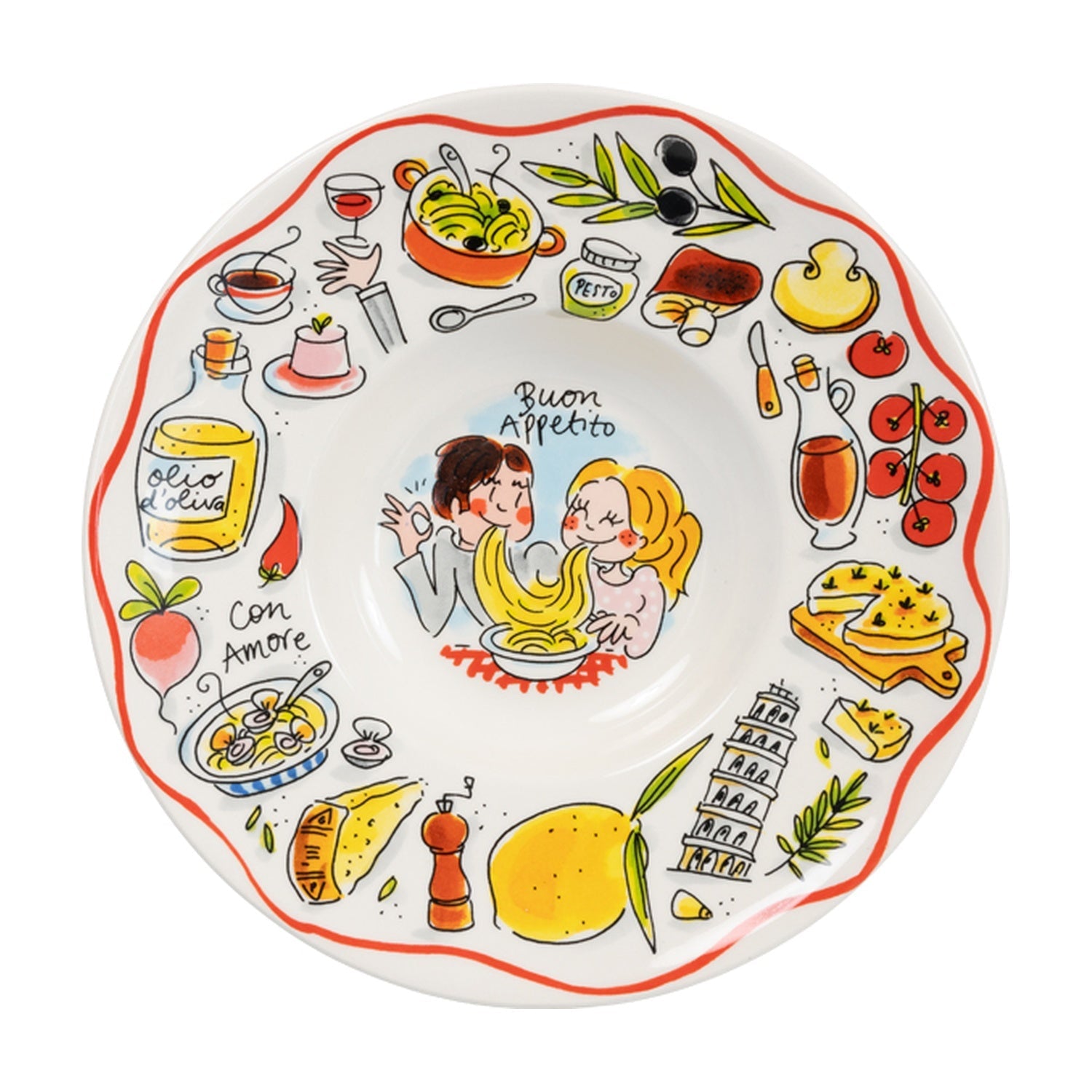 Blond Amsterdam Pasta Bord Buon Appetito - 24 cm op witte achtergrond