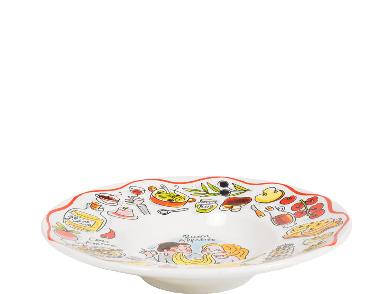 Blond Amsterdam Pasta Bord Buon Appetito - 24 cm, zijaanzicht