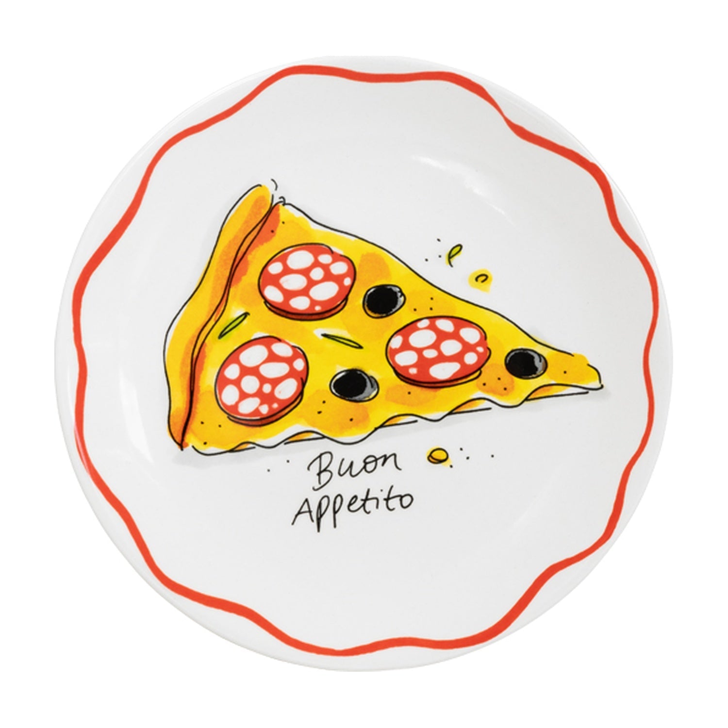 Blond Amsterdam Pasta Bord Pizza Buon Appetito - 18 cm op witte achtergrond