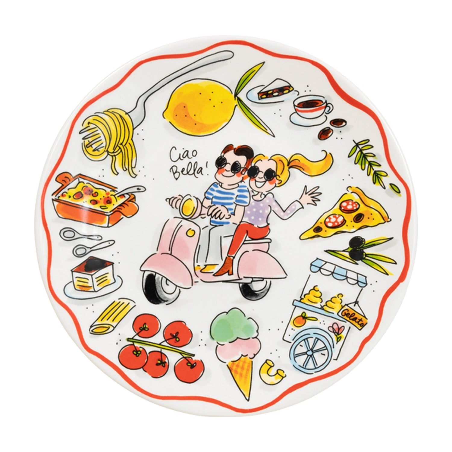 Blond Amsterdam Pasta Bord Italia - 22 cm op witte achtergrond