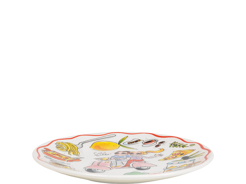 Blond Amsterdam Pasta Bord Italia - 22 cm, zijaanzicht