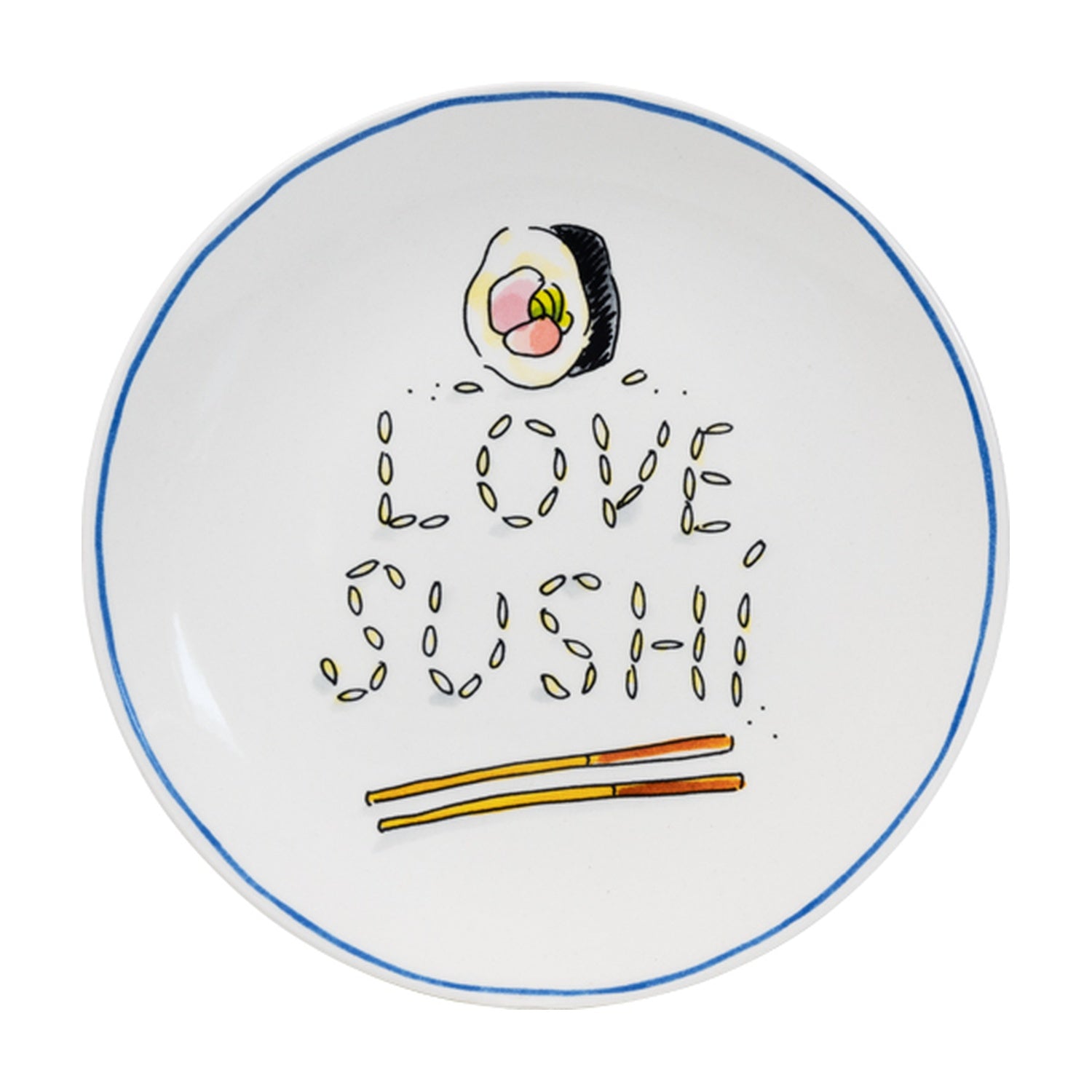 Blond Amsterdam Sushi Bord Love - 18 cm op witte achtergrond