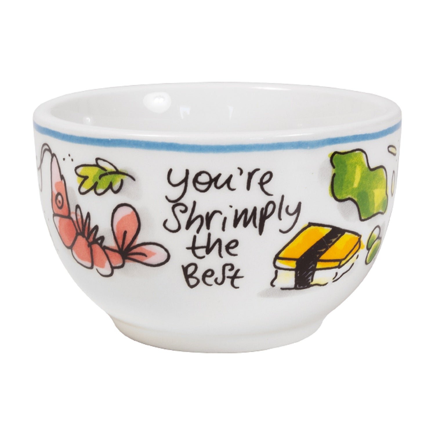 Blond Amsterdam Sushi Kom You're Shrimply the Best - 8 cm op witte achtergrond
