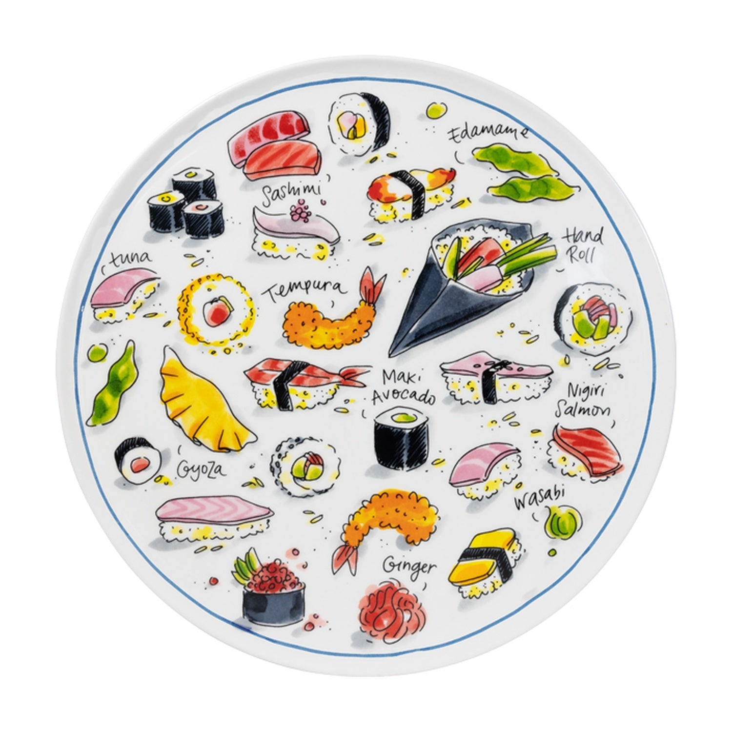 Blond Amsterdam Sushi Bord Maki Mania - 31 cm op witte achtergrond