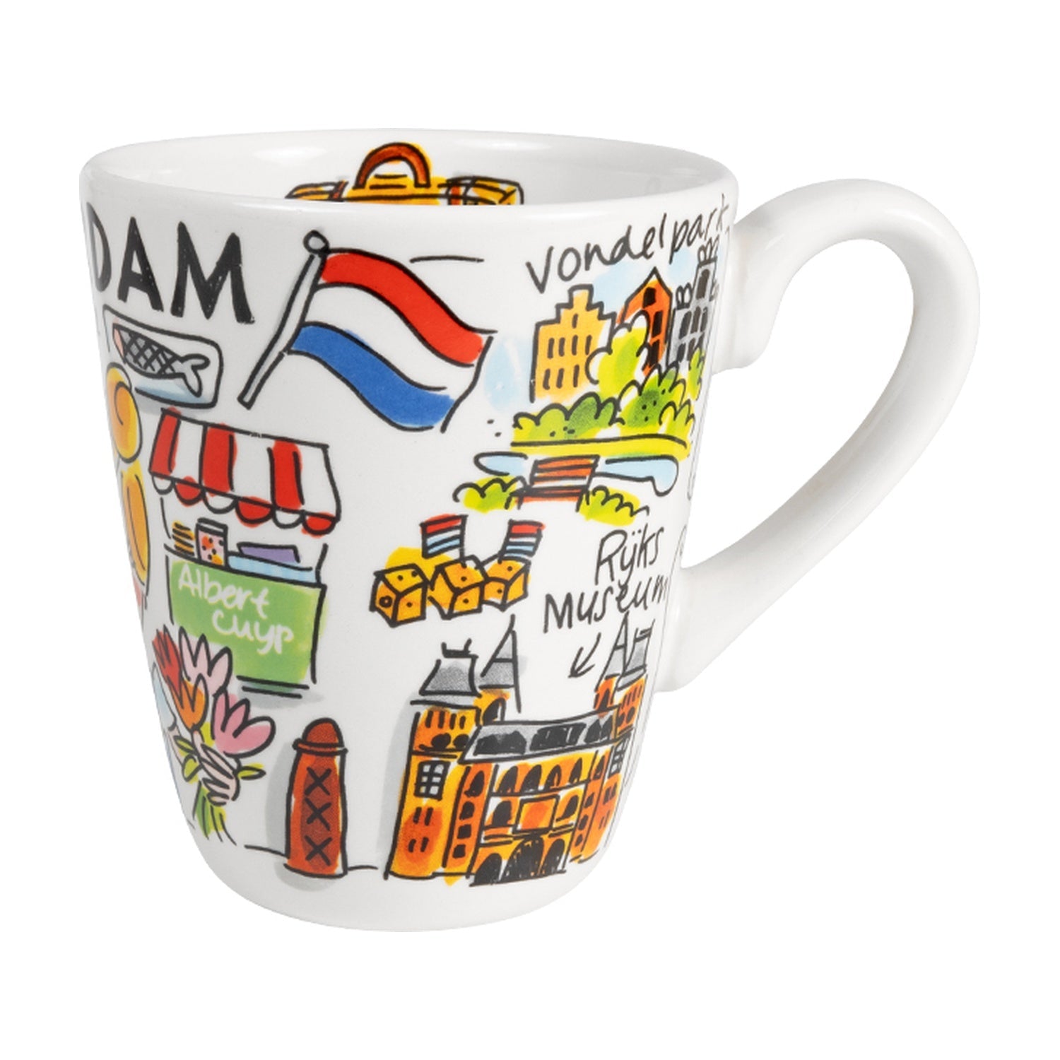 Blond Amsterdam Icon Mok City Amsterdam op witte achtergrond
