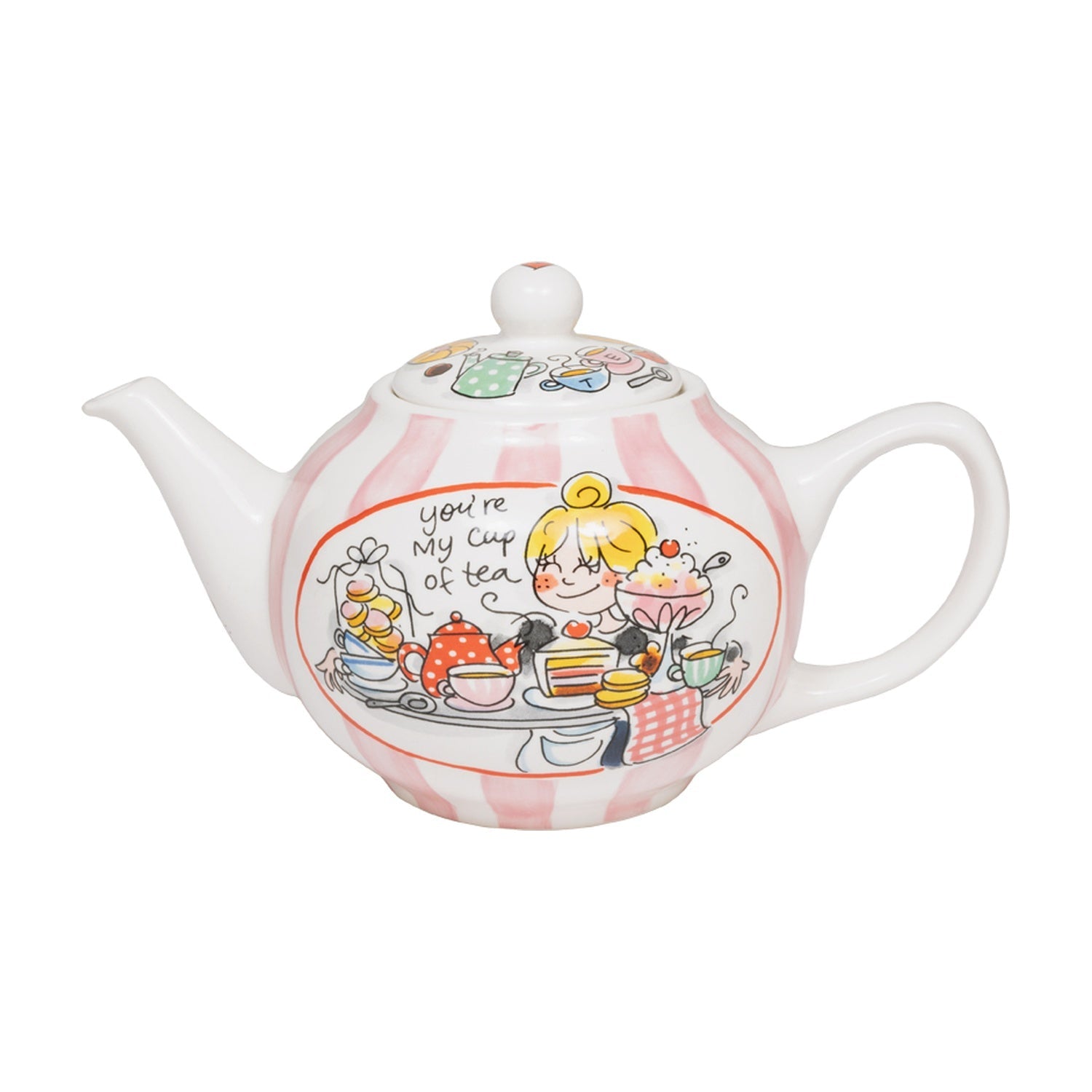 Blond Amsterdam Even Bijkletsen Theepot Time for Tea op witte achtergrond