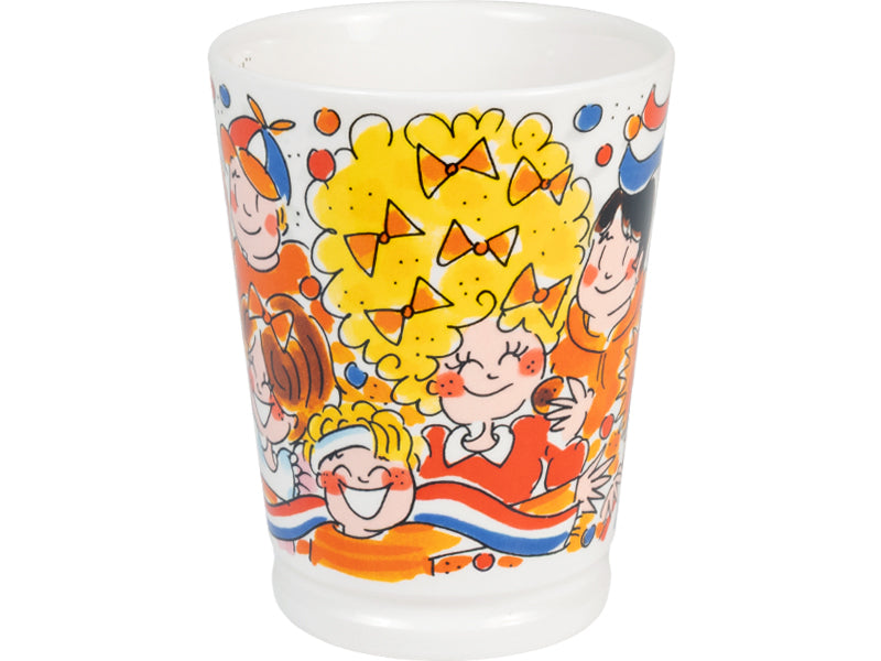 Blond Amsterdam Mazagran Mok Wij houden van Oranje - 500 ml, andere hoek met dessin