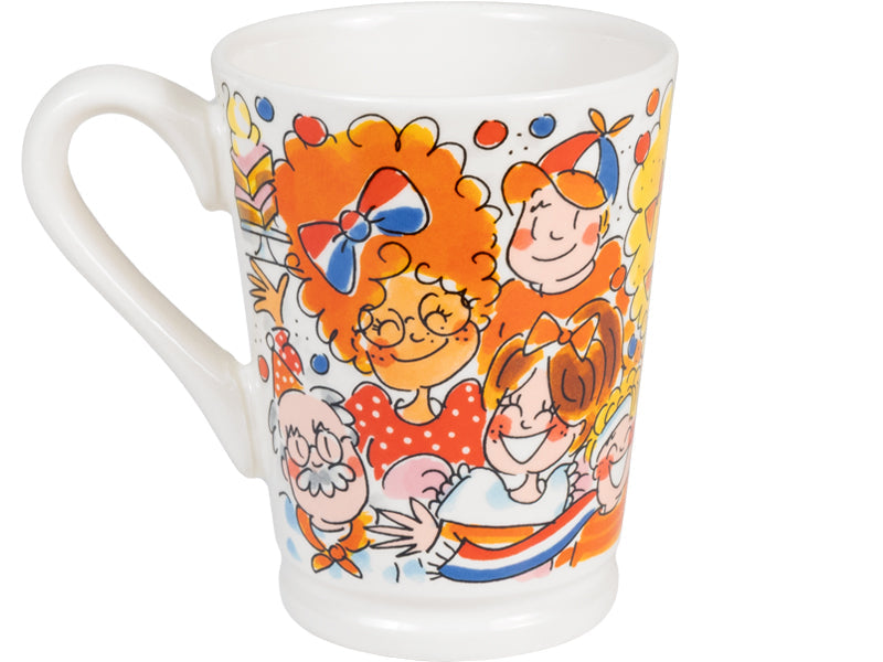 Blond Amsterdam Mazagran Mok Wij houden van Oranje - 500 ml, andere hoek met dessin