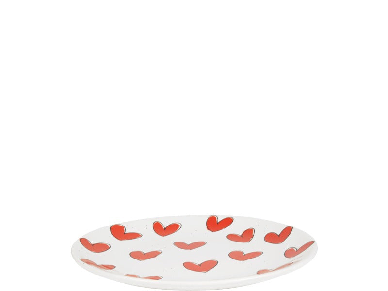 Blond Amsterdam Love bord Hearts in zijaanzicht, plat en glanzend wit