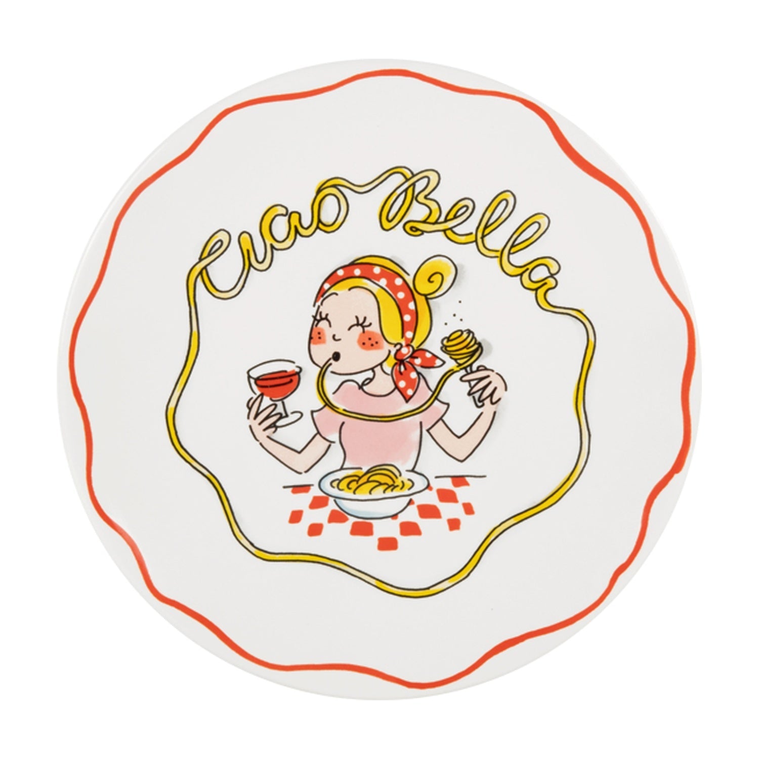 Blond Amsterdam Pasta Ontbijtbord Ciao Bella - 22 cm op witte achtergrond