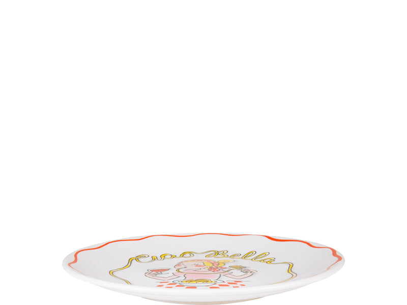 Blond Amsterdam Pasta Ontbijtbord Ciao Bella - 22 cm, zijaanzicht