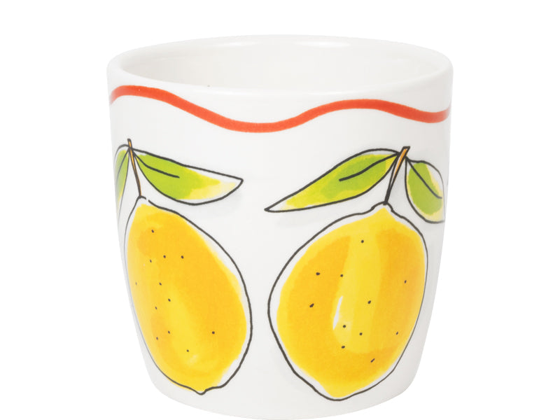 Blond Amsterdam Pasta Mok Citroen - 500 ml, zijaanzicht met dessin
