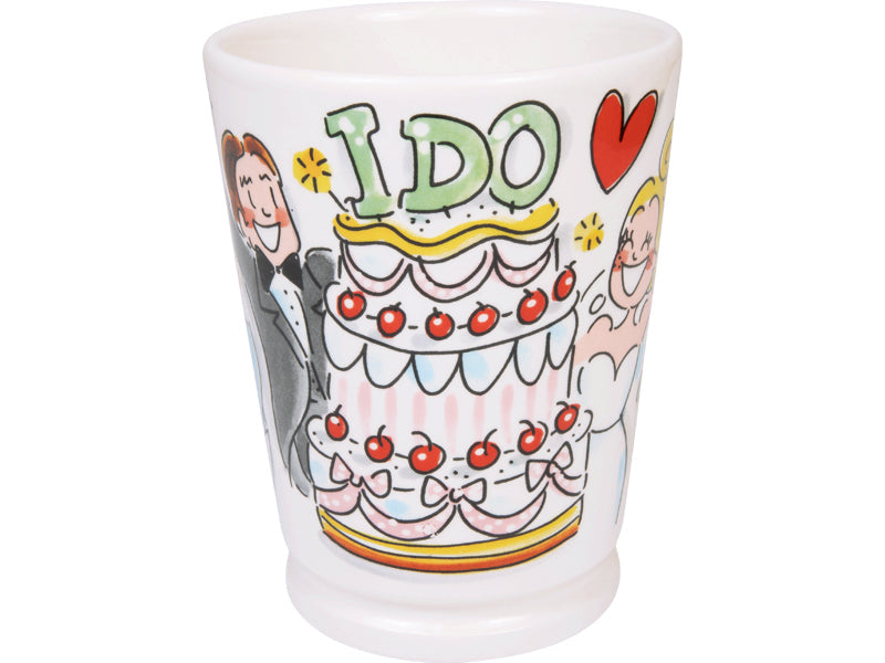 Blond Amsterdam Mazagran Mok Wedding I Do - 500 ml, andere hoek met dessin