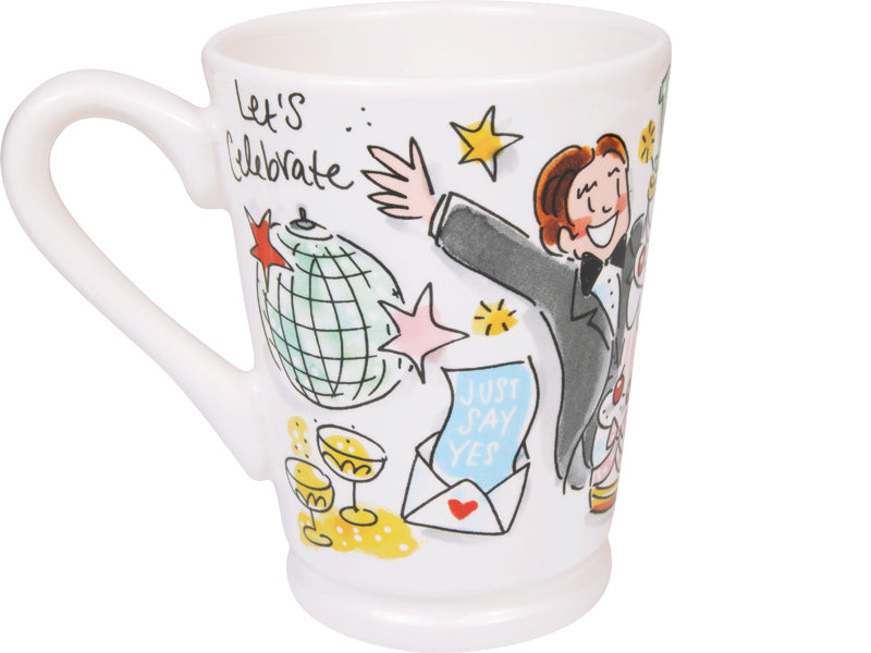 Blond Amsterdam Mazagran Mok Wedding I Do - 500 ml, andere hoek met dessin
