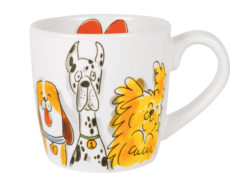 Blond Amsterdam Dieren Cappuccino Mok Dogs Mix - 500 ml op witte achtergrond